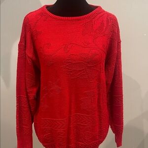 Red Women's Sweater Christmas red vintage medium